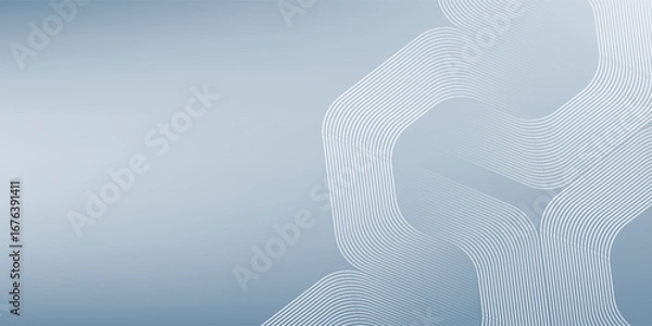 Fototapeta Digital futuristic technology concept with hexagons. Digital hexagonal blue abstract background. Geometric stripe line art design for poster, brochure, cover, banner, website, header. Eps10