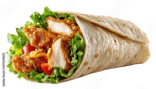 Obraz Crispy chicken wrap with fresh greens