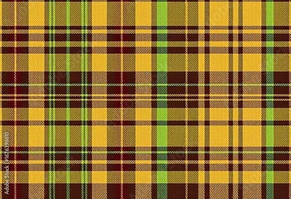 Fototapeta Earthy green, brown, and beige classic plaid pattern, ideal for backgrounds and textiles,  fabric,  graphic