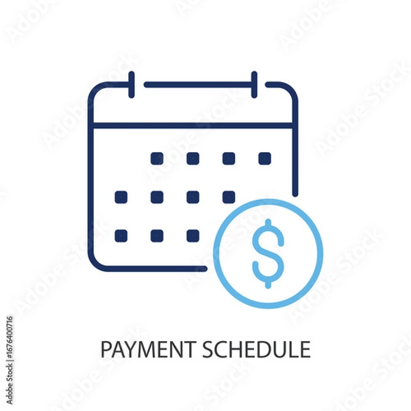 Fototapeta Payment schedule thin line vector icons.