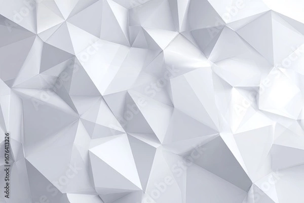 Obraz Abstract polygonal pattern of light gray triangles