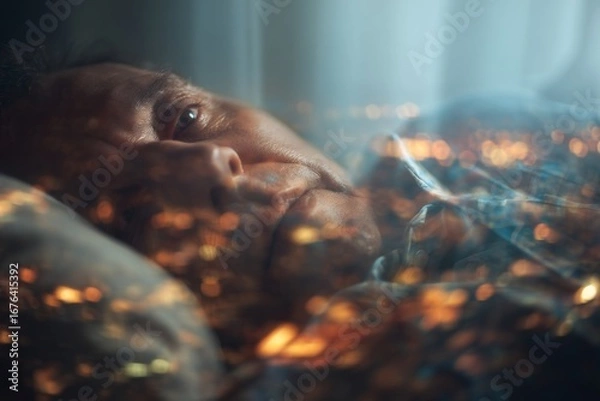 Fototapeta Dynamic disturbances: visualizing sleep challenges in care facilities. Health innovation. Exploring systematic interventions for sleep improvement in elderly care. Peaceful sleep. Sleep research.
