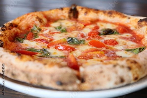 Fototapeta 家庭で焼いたピザ