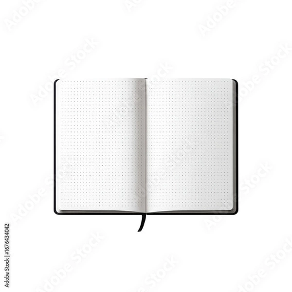 Obraz Open Dot Grid Notebook Mockup - Blank Pages for Design Presentation