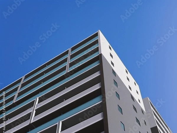 Fototapeta マンションの建築パース、写真加工イラスト