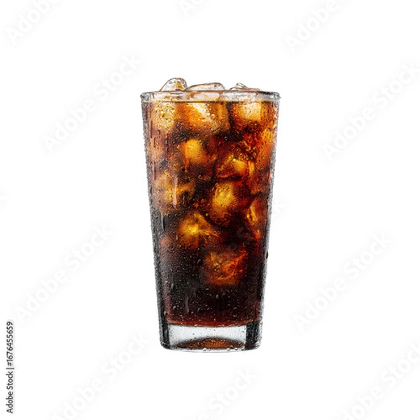 Obraz Refreshing Iced Cola in a Glass with Condensation