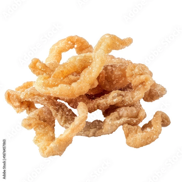Fototapeta A pile of crispy pork rinds with a transparent background.