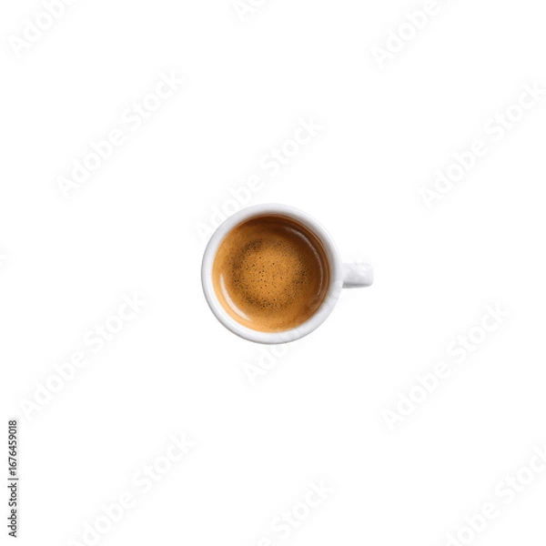 Obraz Overhead View of Espresso in a Small White Cup