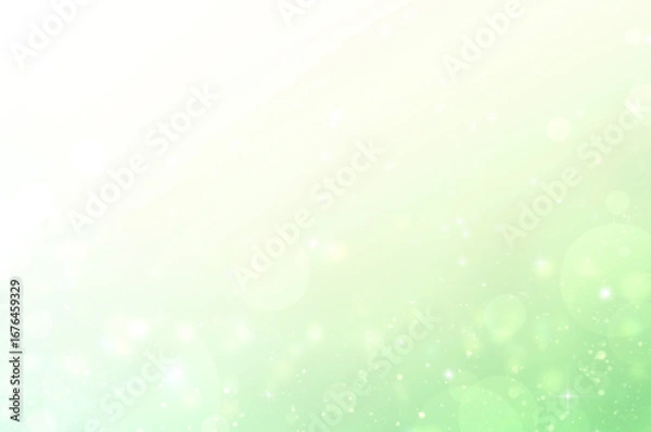 Obraz キラキラテクスチャ グリーングラデ 背景素材 光 黄緑色 幻想的 明るい 輝き 春