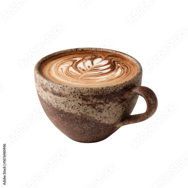 Obraz Aromatic Latte Art in Rustic Mug - Coffee Break