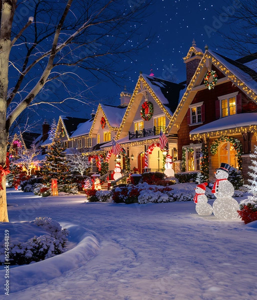 Obraz christmas tree in the city