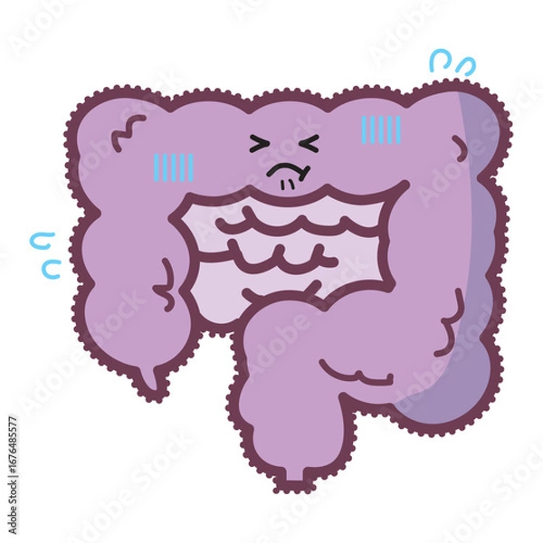 Fototapeta 人の臓器キャラクター　不健康な腸