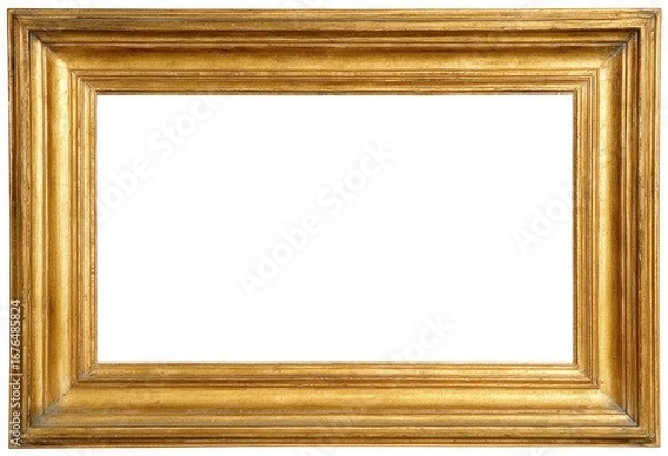Obraz Gold-toned picture frame, rectangular, simple design