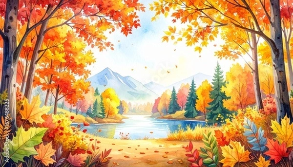 Fototapeta 秋の風景フレーム