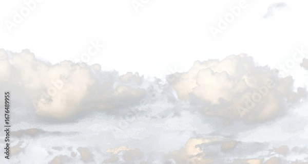 Fototapeta Isolated cutout of a cloud on a transparent background