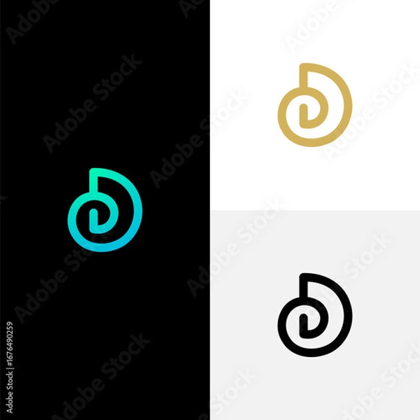 Fototapeta Letter D or DD logo icon vector monogram concept