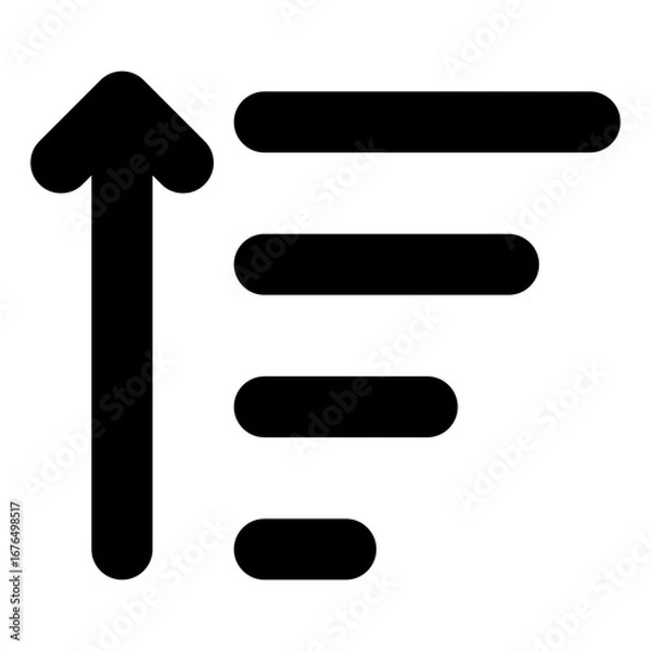 Obraz Sort up icon with line style