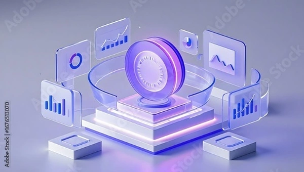 Fototapeta Data analysis and technology visualization