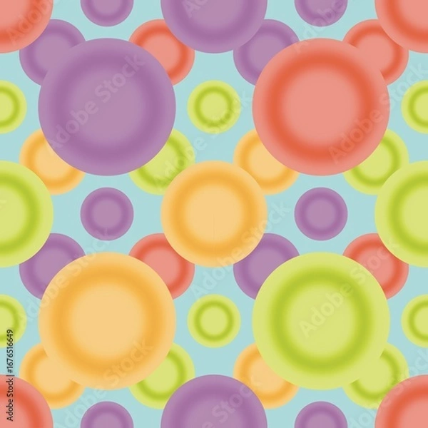 Fototapeta Colorful circles, circles, used for creating backgrounds, patterns printed in the image, patterns on product surfaces, multi-colored circle designs, used for creating backgrounds, printing, patterns.