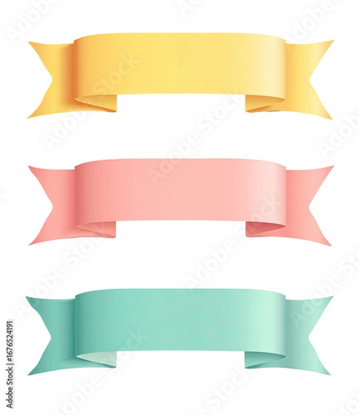 Obraz Three pastel colored ribbons (1)