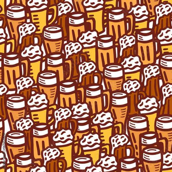 Obraz hand drawn beer seamless background