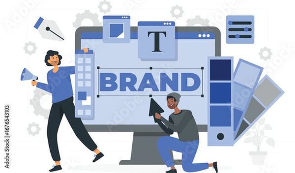 Obraz Rafiki brand creation design elements