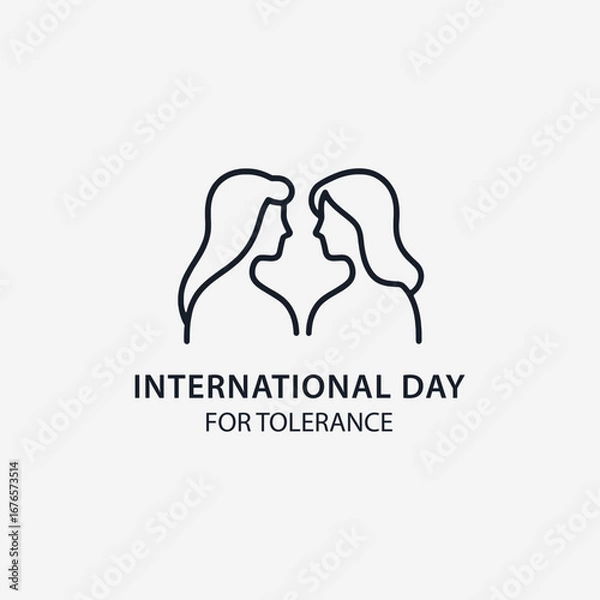 Fototapeta The flat design concept International Day for Tolerance focuses on simplicity, elegance, and ease of recognition.