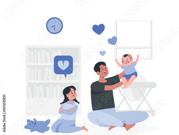 Obraz Illustration of a jealous rafiki character