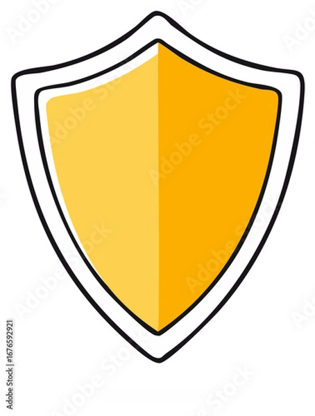 Obraz Shield graphic illustration with yellow and black elements