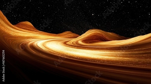 Obraz Glowing sedimentary rock layers pulsing with ancient energy, revealing Earth's geological history.
