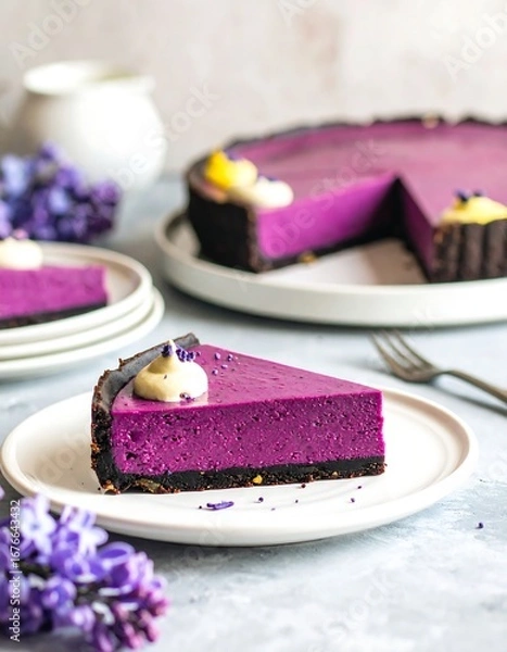 Fototapeta Purple Tart Slice, Display, Kitchen