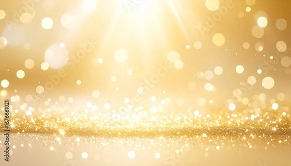 Obraz 金色のキラキラ背景とスポットライトが輝く華やかな光景	
