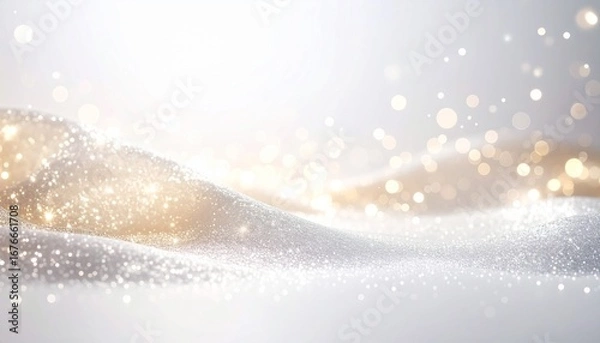 Obraz 白とシルバーの輝きが広がる幻想的で上品な光の背景