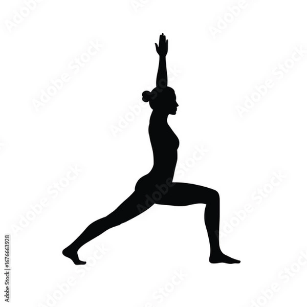Obraz Warrior One Yoga Pose Silhouette