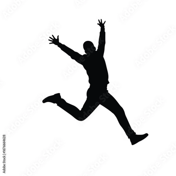 Fototapeta Joyful Man Silhouette: Dynamic Jump