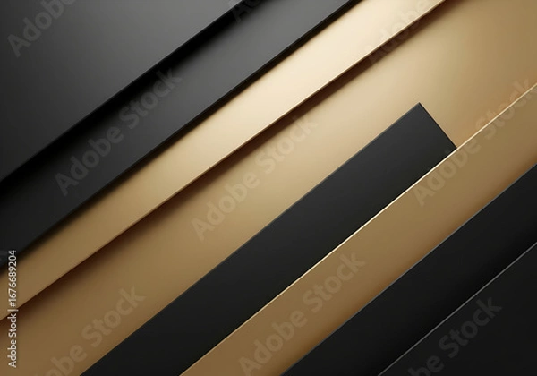 Fototapeta Modern Abstract Background with Black and Gold Lines