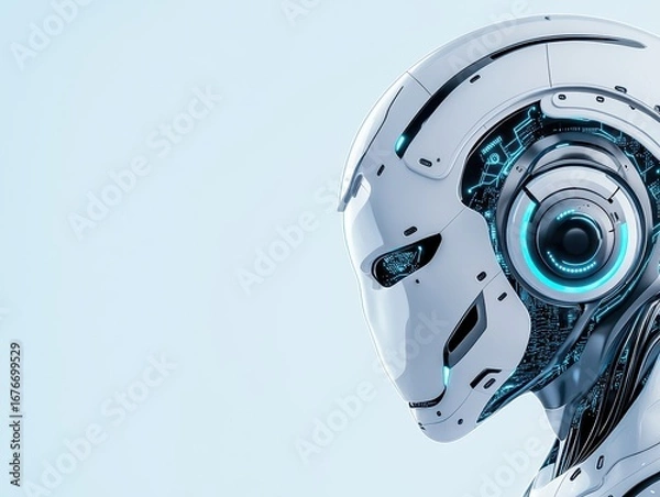 Fototapeta Futuristic robot head profile (1)