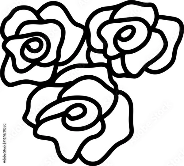 Obraz Abstract rose one line drawing