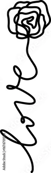 Obraz Abstract rose one line drawing