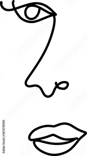 Obraz Abstract rose one line drawing