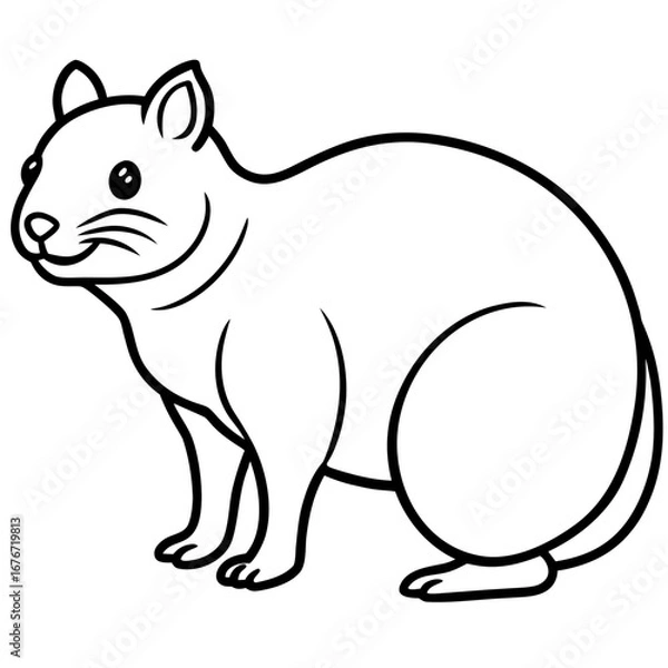 Obraz Rock Hyrax line art vector