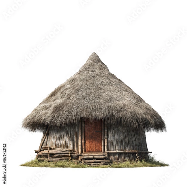 Obraz A round, thatched hut
