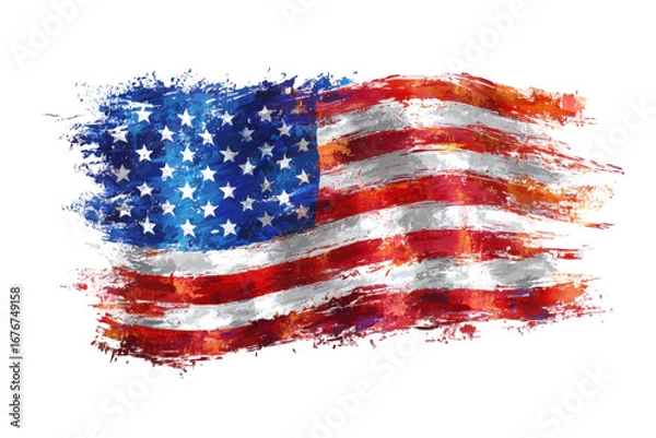 Fototapeta Abstract distressed US flag