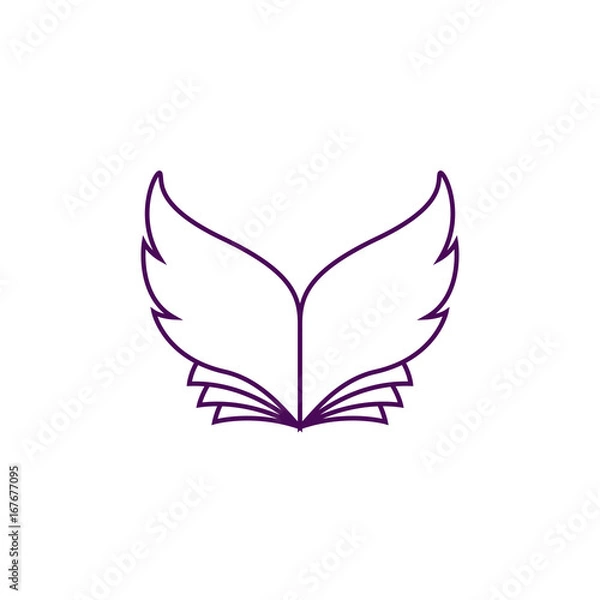 Fototapeta Book with wing-shaped sheets