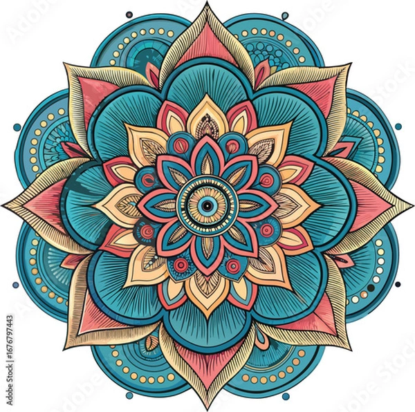 Fototapeta Creative floral mandala design