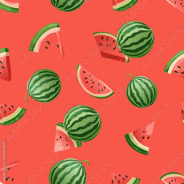 Fototapeta watermelon seamless pattern