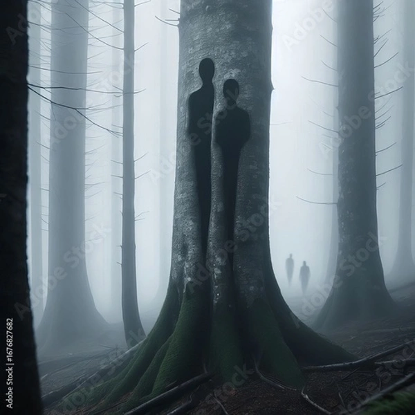 Fototapeta Tree Spirits from within fog