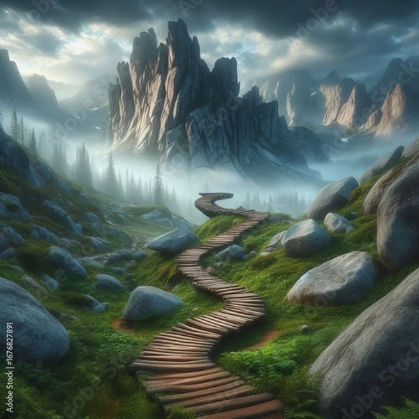 Obraz Undulating Bouldered Lawn at Vesper