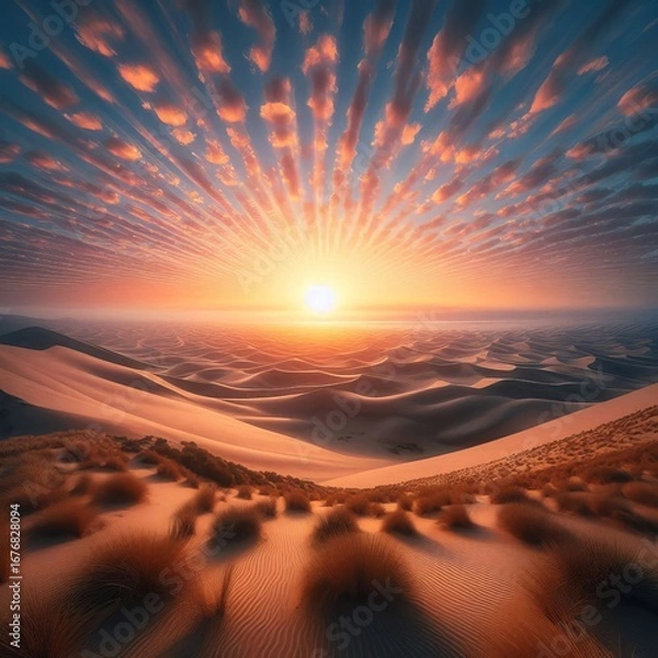 Fototapeta Awakening Timelapse panoramic sequence showing the