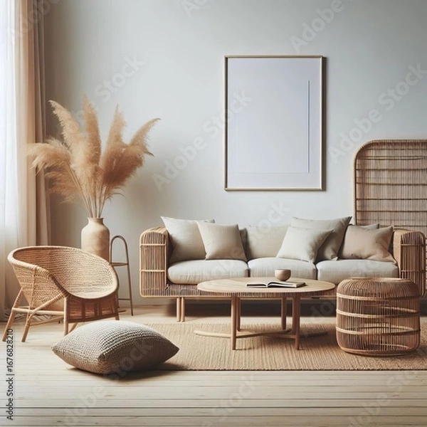 Fototapeta Cane and minimalist walls